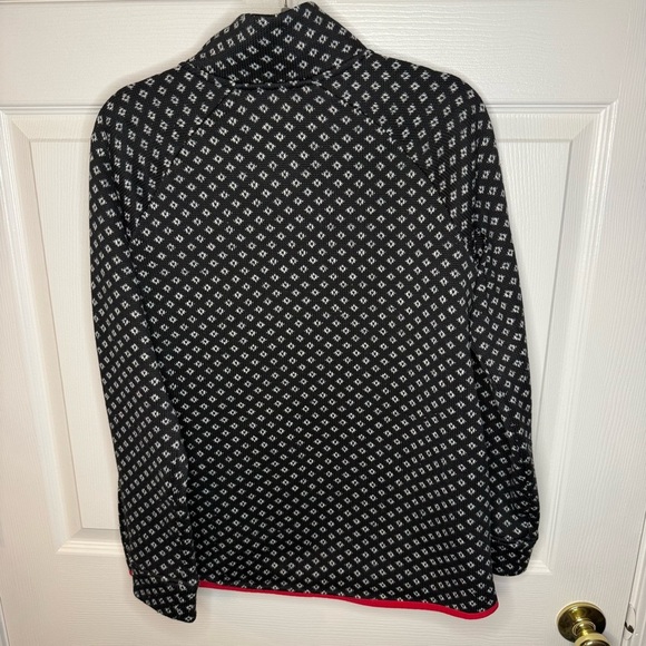 T by Talbots Fleeceback Half-Zip Pullover - Mini Diamond Geo Size Medium GUC - Picture 5 of 6